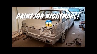 Paint job update on AE86. Worst than I imagined!