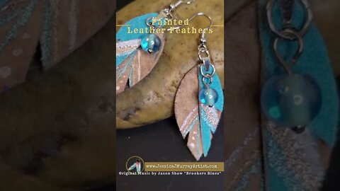 DESERT SAND, 1 inch, leather feather earrings