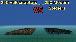 250 Velociraptors Versus 250 Modern Soldiers || Ultimate Epic Battle Simulator