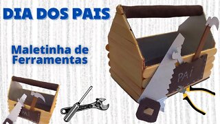 MALETINHA DE FERRAMENTAS DIA DOS PAIS UTILIZANDO CAIXA DE LEITE E PALITOS DE PICOLÉ! DIY!