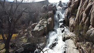 Drone Waterfall Climb