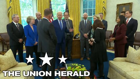 President Biden Greets Tentative Railway Labor Agreement Negotiators in the Oval Office