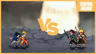 Sasuke, Naruto Kid VS Tanjiro, Zenitsu - Mugen (Naruto x Demon Slayer)