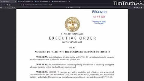 Tennessee Executive Order 83 Authorizes Concentration Camps & National Guard