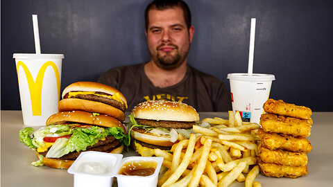 ASMR MUKBANG Triple El Maco Deluxe, Double Cheeseburger, Big Mac, Spicy Nuggets