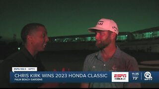 Theo Dorsey speaks with 2023 Honda Classic champion Chris Kirk