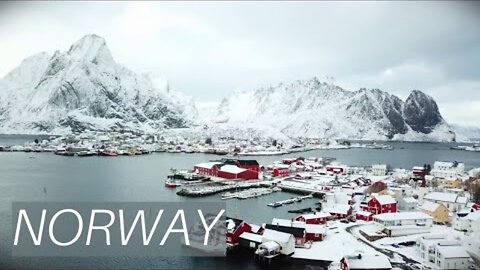 NORWAY: Snowfall Nature Mind relax footage