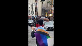 Meanwhile in California “trans lives matter” activists block the streets on Hollywood & Highland