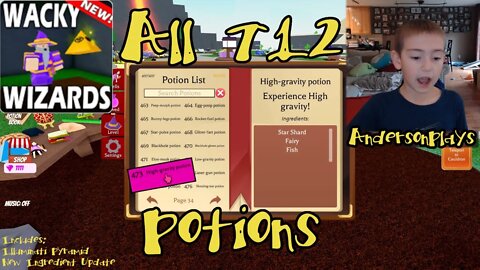 AndersonPlays Roblox Wacky Wizards All Potions - All 712 Potions Book Recipes - Illuminati Pyramid Update