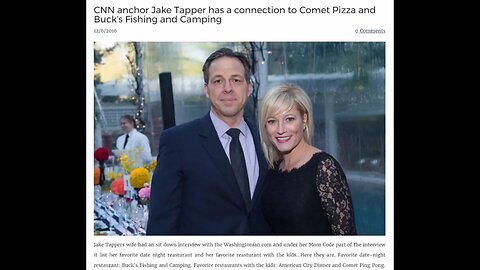 CNN COVERS UP PIZZA GATE! JAKE TAPPER & WIFE LINKED TO COMET PIZZA! FLYNN SONS' TWEETS - 2017