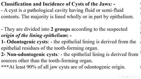 oral pathology L6 (cysts of jaws and oral soft tissue)