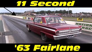 11 Second 1963 Fairlane Drag Racing Midnight Street Drags