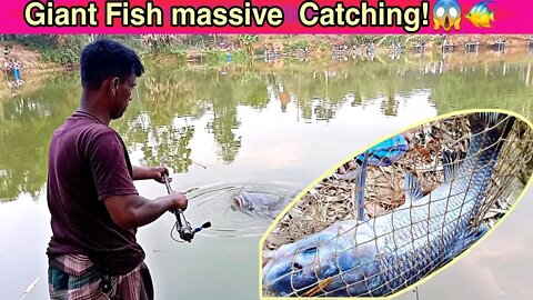দানবীয় মাছ শিকার পর্ব-২😱Giant Hook Fishing Video🎣Hunting Giant Fish By Hook In The Village Pond🎣