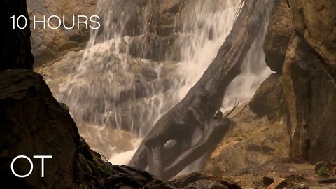 Rocky Cascade in the Mountains | Flowing Water & Atmospheric Sounds | Relax | Study | Sleep