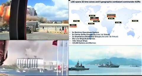 RUSSIAN & CHINESE NAVY ARMADA OFF USA COAST*ENORMOUS WARGAME*HUGE EXPLOSION DESTROYS GRAIN PORT*