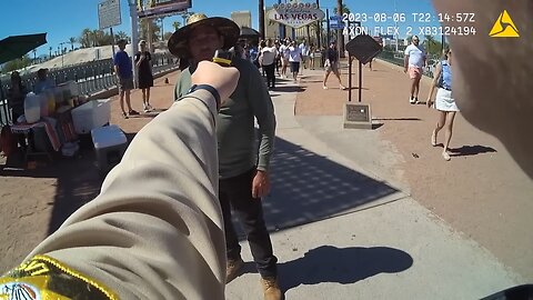 Las Vegas police officer draws Taser in altercation with street vendor near Strip