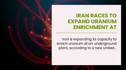 Iran races to expand uranium enrichment at underground plant, report