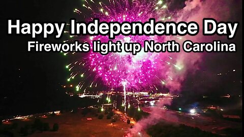 Fourth of July Fireworks Light up North Carolina 2021 - Fireworks from a Drone 4K