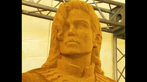 Giant Michael Jackson Sand Sculpture