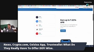 Nexo, Crypto.com, Celsius App, Trustwallet What Do They Really Have To Offer DEFI Wise.