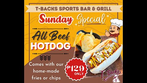 T-Backs Sports Bar and Grill Sports Schedule and Hot Dog Special for Sunday July 07, 2024