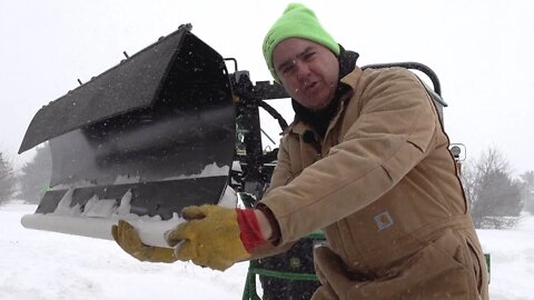 PVC Cutting Edge FAIL!! Loader Mount Snow Blade Deere 1025R Tractor!