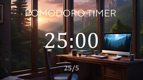 25/5 Pomodoro Timer 🌘 Lofi + Frequency for Relaxing, Studying and Working 🌘