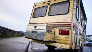 How we attached a locked cargo box on the outside of our campervan.