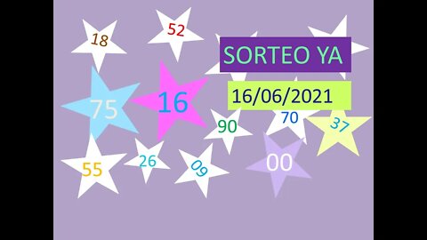 SORTEO YA NUMERO PROBABLE 16JUNIO 2021