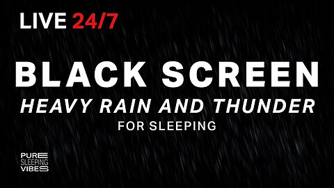Black Screen | Thunderstorm Sleep Sounds Sleep Fast with Pure Nature Sounds