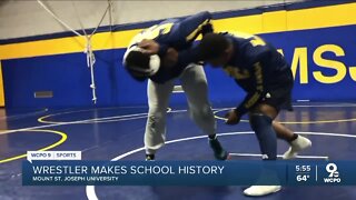 Mount St. Joseph University wrestler Cornell Beachem Jr. wins a national championship