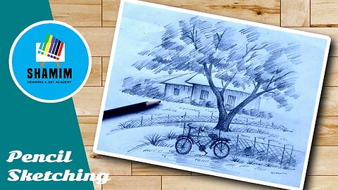 How to draw village scene easy step by step for beginners | Pencil Sketch| Drawing Tutorial