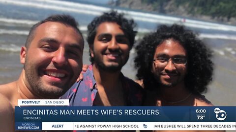 Encinitas man meets rescuers who helped saved his wife at Moonlight Beach