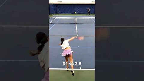 Male 3.5 vs female D1 tennis champion lol.