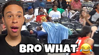 Terry Simmons Reacts To JiDion Goes To Sleep At a WNBA Game!