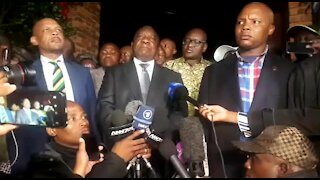 MEDIA: SA President Cyril Ramaphosa outside Winnie Madikizela-Mandela's home in Soweto (9Ug)