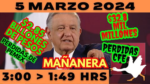 💩🐣👶 AMLITO | Mañanera *Martes 05 de marzo 2024* | El gansito veloz 3:00 a 1:49.