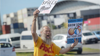 Several civil society environmental organisations protesting in Paarden Eiland