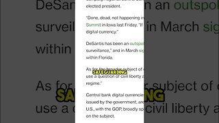 DeSantis Takes Stand Against CBDCs, Yet Supports Cryptocurrencies #investing