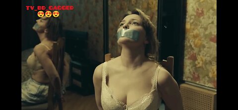 Female bandit sealed Russian milf's mouth with tape