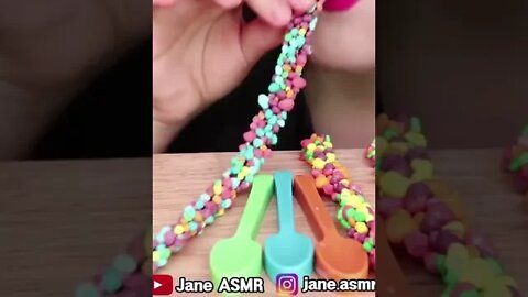 ASMR: MOST POPULAR FOOD FOR ASMR *RAINBOW PARTY* POPPING BOBA, JELLY, GUMMY, COOKIES. #shorts