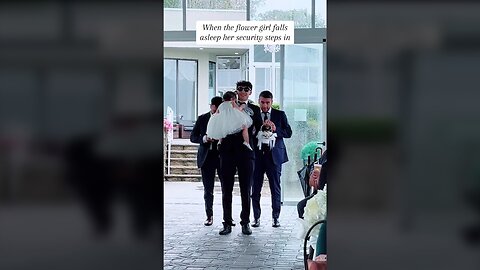 Flower men step in when flower girl falls asleep at wedding