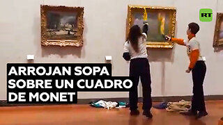 Arrojan sopa sobre un cuadro de Monet en Francia