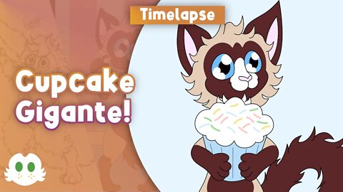 Um Gato com um Cupcake [Timelapse]