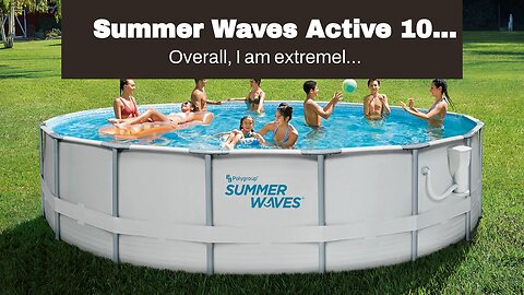 Summer Waves Active 10 Foot x 30 Inch Metal Frame Outdoor Backyard Above Ground Swimming Pool S...