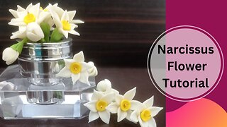 How To Make Narcissus Flower With Flower Clay | Flower Tutorial