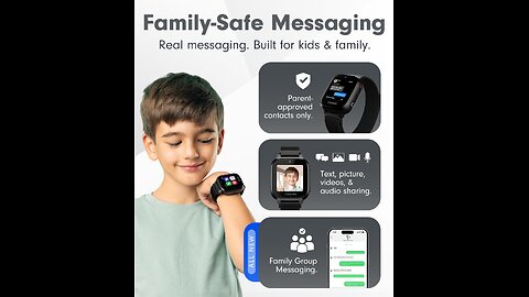 JrTrack 3 Smart Watch for Kids by COSMO | Phone Watch & GPS Tracker for Children Ages 6-12 | Calling, Texting, GPS Tracking, Camera, School Mode | SOS & Safety Alerts | SIM Card Included . ALL-IN-ONE SMART WATCH FOR KIDS – Give your kids th