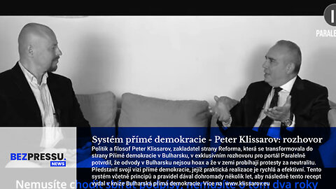 Systém přímé demokracie - Peter Klissarov: rozhovor