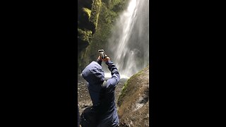 Iceland waterfall. Gljúfrabúi, the secret waterfall of Iceland