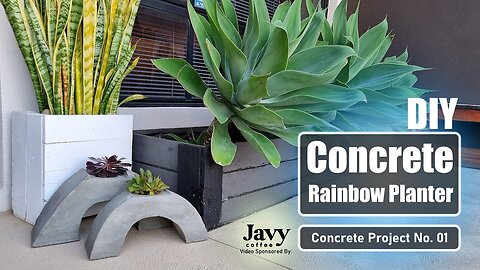 Rainbow Concrete Planter